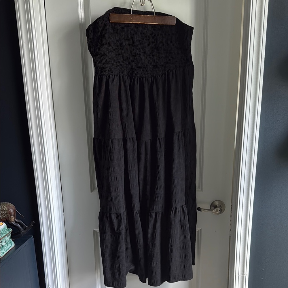 SHEIN Black Strapless Maxi Dress